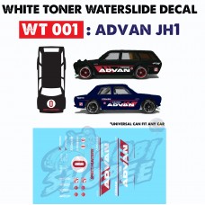 WT001 >ADVAN JH1- White Toner Waterslide Decals 1/64