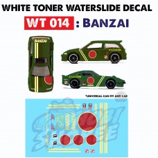 WT014 > Banzai - White Toner Waterslide Decals 1/64