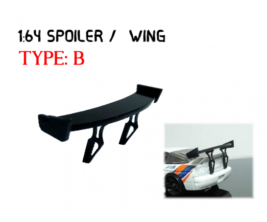 SW-B > 1:64 Custom Spoiler / Wing Black Acrylic >Self Assemble hot wheels tomica