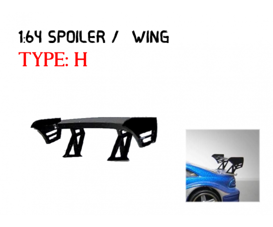 SW-H > 1:64 Custom Spoiler / Wing Black Acrylic >Self Assemble hot wheels tomica