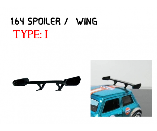 SW-I > 1:64 Custom Spoiler / Wing Black Acrylic >Self Assemble hot wheels tomica