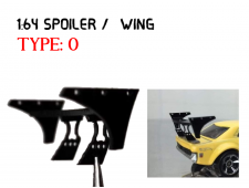 SW-O > 1:64 Custom Spoiler / Wing Black Acrylic >Self Assemble hot wheels tomica