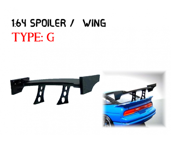 SW-G > 1:64 Custom Spoiler / Wing Black Acrylic >Self Assemble hot wheels tomica