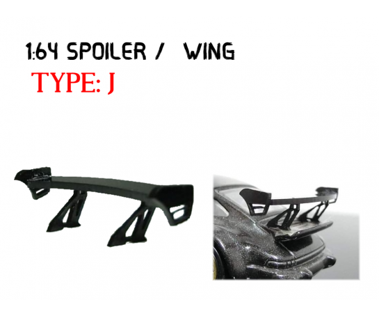 SW-J > 1:64 Custom Spoiler / Wing Black Acrylic >Self Assemble hot wheels tomica